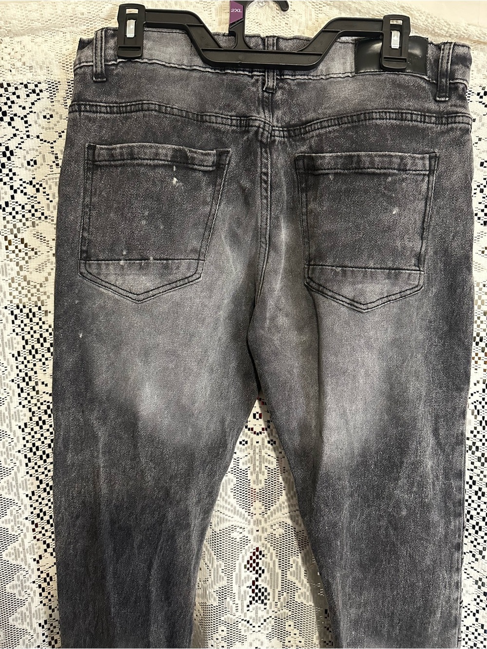 Dash Men’s Black Washed Ripped Skinny Jeans - Picture 9 of 11